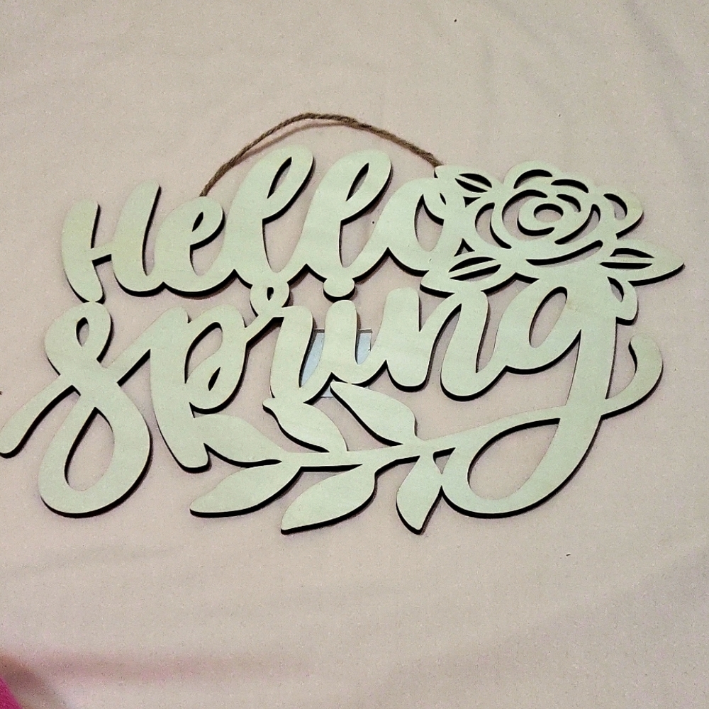 DIY  Wood Wall Decor. "Hello Spring".